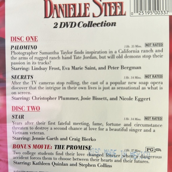 DANIELLE STEEL Collection PALOMINO, SECRET, STAR, THE PROMISE 2 DVD Exc Cond. - Picture 5 of 9